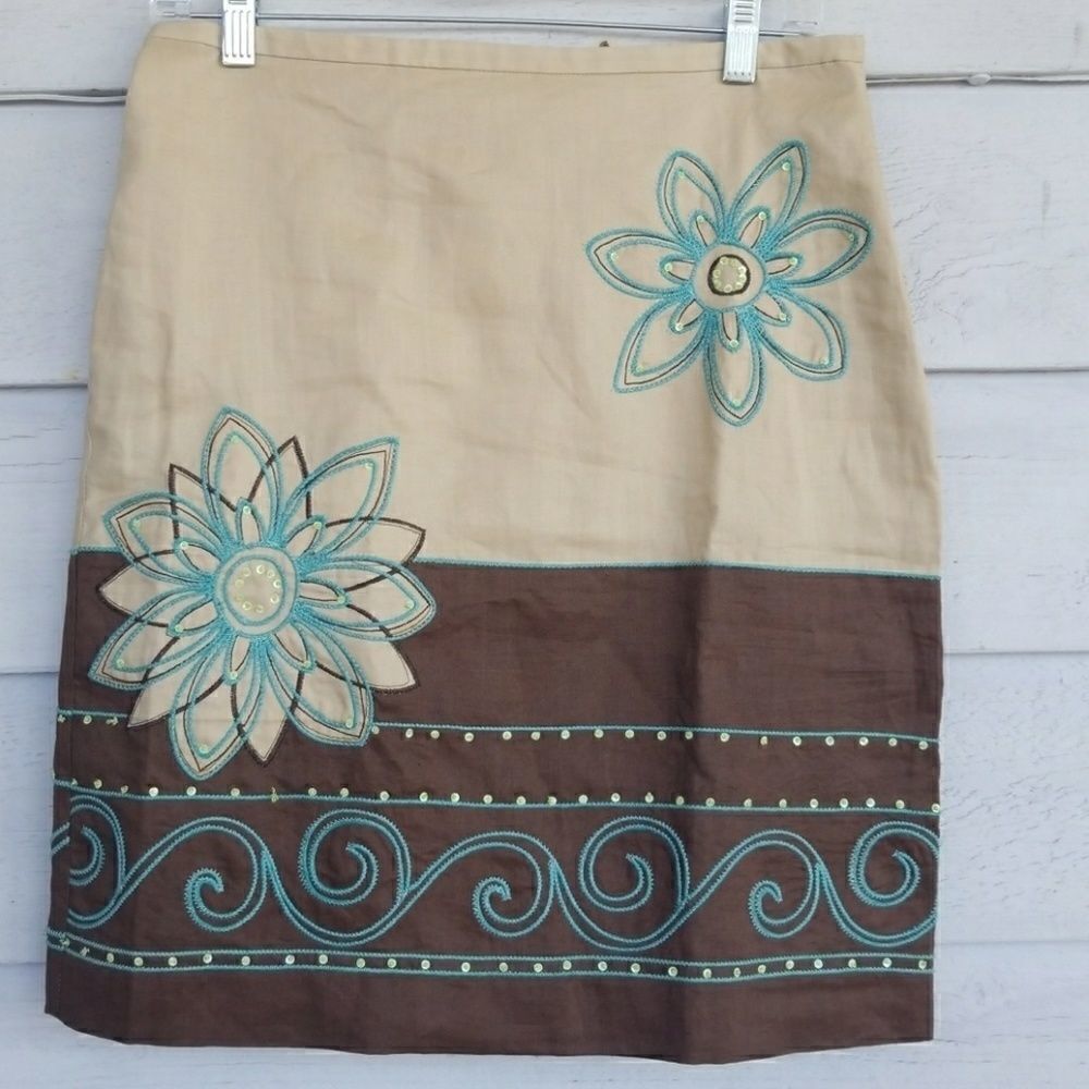 𝅺FLORAL EMBROIDERED LADIES SKIRT BY CUTE OPTIONS